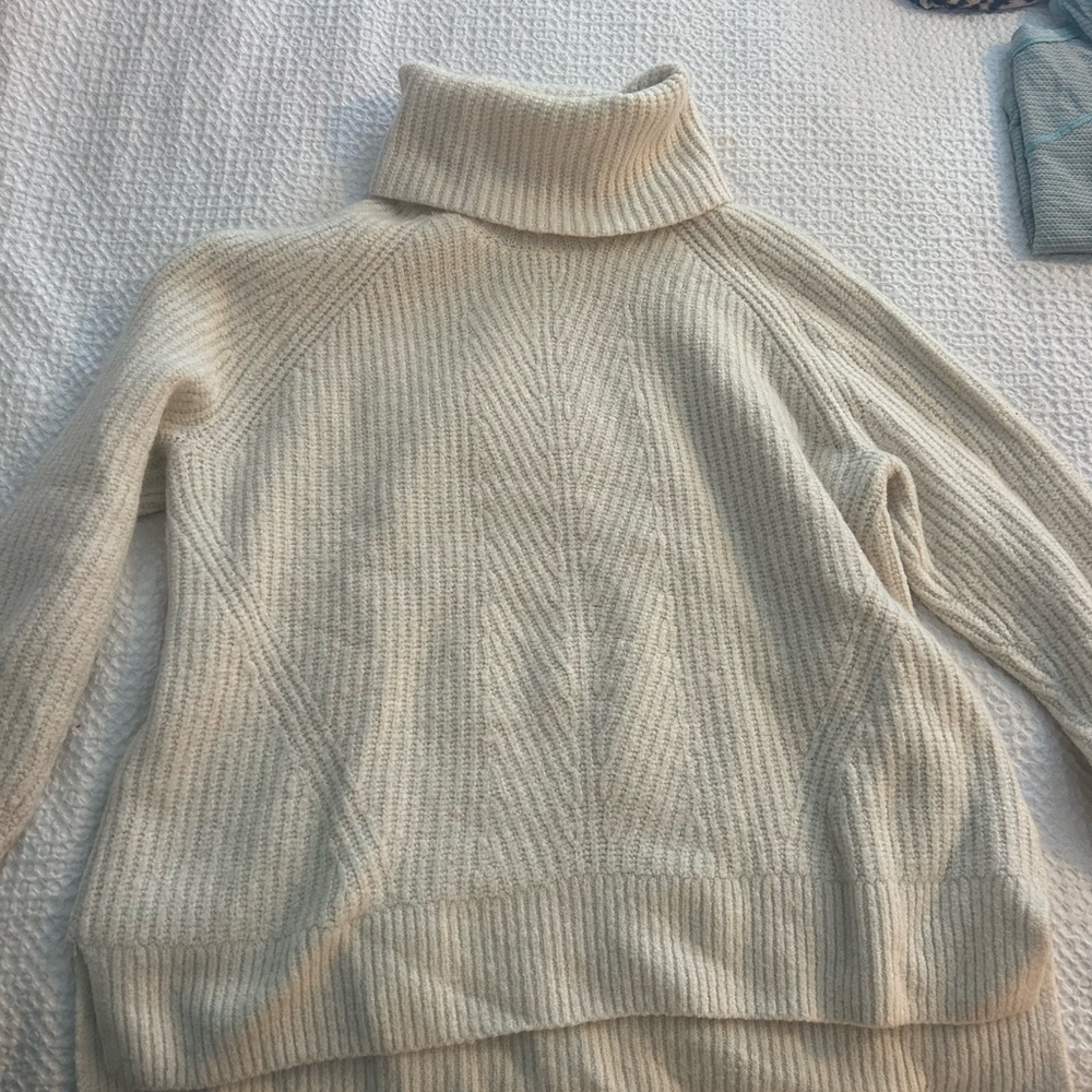 Madewell Cream Turtleneck Sweater